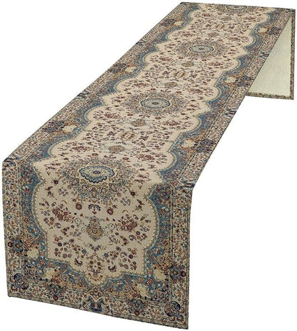 Boho Vintage French Table Runner,Retro Flower Rustic Country Style Floral Print Pattern for Home Kitchen Table Decor Dining Coffee Room Garden Party Decor 13x36in