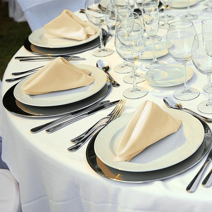 Aneco 12 Pieces Satin Napkins Soft Dinner Napkins Square Weddings Table Napkin 17 x 17 Inches for Restaurant Weddings Party Dinner Decoration (Champagne)