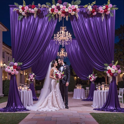 20ftx10ft Purple Sequin Backdrop Curtain Panels for Parties, 4 Panels Wrinkle Free Glitter Photo Backdrop Drapes Shimmer Back Drop Cloth for Wedding Birthday Christmas Photography Background