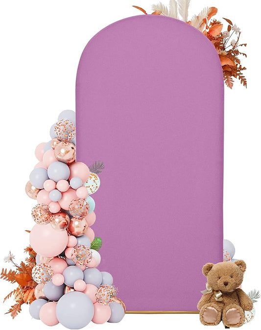 7.2FT Wedding Arch Covers Arch Backdrop Cover Arch Stand Covers Set Arch Cover Spandex Fabric Stretchy Backdrop for Wedding Birthday Party Decoration Baby Shower (Lilac)
