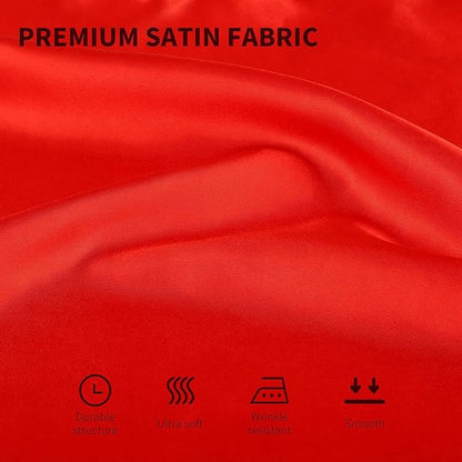 Aneco 16 Pack Square Satin Napkin Bright Silk Table Napkin Soft Smooth Fabric Table Napkin for Wedding Banquet Party Decoration, Red, 17 x 17 Inch