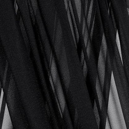 Black Fall Halloween Sheer Elegant Arch Draping Fabric 2 Panels Outdoor 29" × 20Ft Sheer Chiffon Curtain Drapes for Wedding Ceremony Birthday Party Garden Brunch