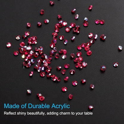 PATIKIL 14000Pcs Wedding Table Scatter Confetti Crystals 3mm Acrylic Diamonds Vase Fillers Gems for Table Centerpiece Decorations Bridal Shower Party, Burgundy AB