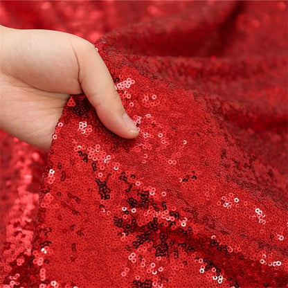 Eternal Beauty Red Sequin Backdrop, 6x6 Ft Glitter Background Curtains for Christmas Shimmer Photography Party Wedding Birthday Back Drop Decor