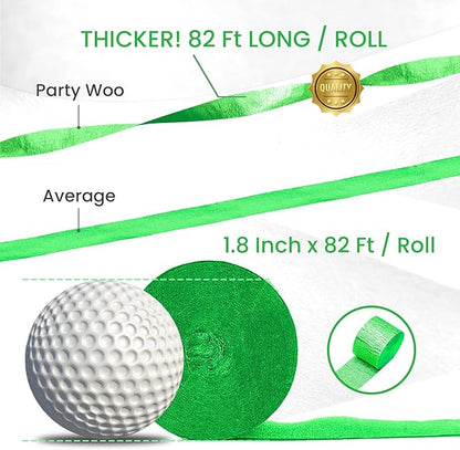 PartyWoo Crepe Paper Streamers 4 Rolls 328ft, Pack of Lime Green Crepe Paper for Party, Wedding, Birthday, Baby Shower Decorations (1.8 Inch x 82 Ft/Roll)