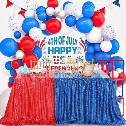 QueenDream Royal Blue Sequin Tablecloth for Party: Sparkly Tablecloth 90x156 - Royal Blue Table Decorations for Corporate Events Wedding Christmas