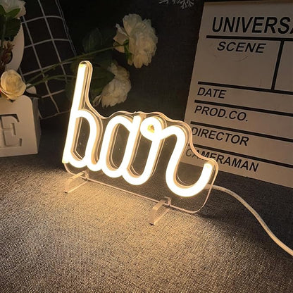 Bar Table Number Neon Sign Desk Lamp Night Light Wedding Letter LED Neon Sign Wedding Table Decorations Neon Light Shop Bedroom Home Room Decor Christmas Party Warm White USB 20×14.2 CM