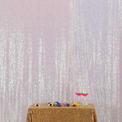 Poise3EHome 7FT x 7FT Iridescent Sequin Photography Backdrop Curtain for Party Decoration, Iridescent