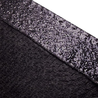 Eternal Beauty Black Thick Sequin Backdrop, 4x7 Ft Halloween Glitter Background Curtains for Shimmer Photography Party Wedding Birthday Back Drop Decor