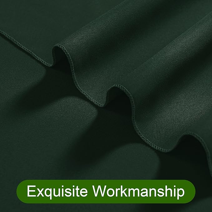 DWCN 10x10 FT Backdrop Curtains for Parties, Photography Backdrop Drapes with Rod Pockets for Wedding Decorations Stage Birthday Family Gatherings, 2 Panels 5ft x 10ft, Hunter Green