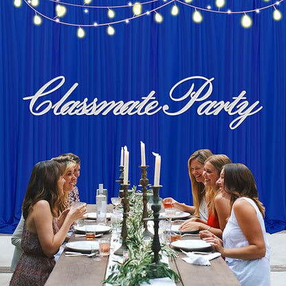 MEETSKY Royal Blue Backdrop Curtains for Parties Blue Curtains Photography Backdrop Drapes for Wedding Birthday Party Baby Showers Rod Pocket Home Sliding Door Decoration, 5ft x 8ft, 2 Panels