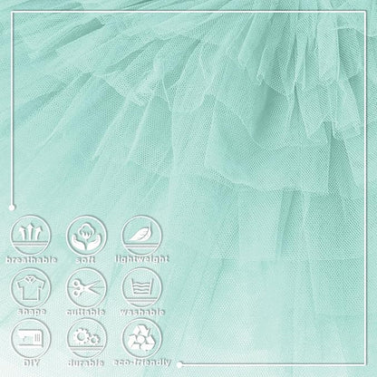 Aqua Blue Tulle Fabric Roll 6 Inch X 300 FT (100 Yards) Matte Tulle Ribbon Netting Mesh Spool for DIY Tutu Skirt Wedding Bow Gift Wrapping Baby Shower Christmas Party Halloween Decorations