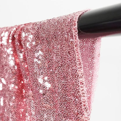 Poise3EHome Fuchsia Pink Sequin Backdrop Curtains, 2 Panels 2FTx8FT Glitter Background for Party Birthday Party Baby Shower Wedding Christmas Thanksgiving Holiday Festival Decor