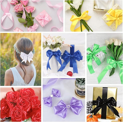 NESCCI 16 Colors 400 Yards Ribbon,1-1/2 Inch Satin Ribbon,Single Face Satin Ribbons, Perfect for Gift Wrapping, Wedding Decoration,Handmade Bows,Wrapping Bouquet, Halloween, Christmas