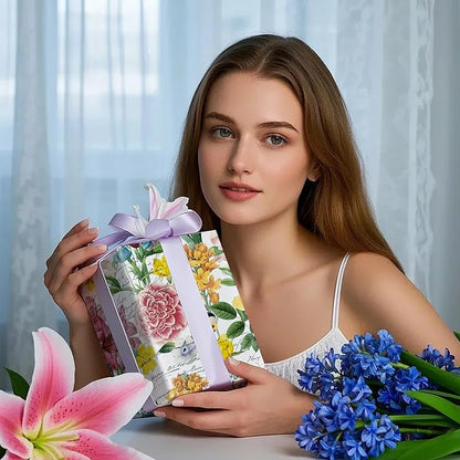 WRAPAHOLIC Floral Wrapping Paper Roll - Mini Roll - 17 Inch x 9.8 Feet - Garden Flower Wrapping Paper, Perfect for Girls Women Birthday, Wedding, Bridal Shower