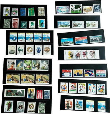 Philatelic Display Black Card Stamp Cover Stamp Collection Stamp Storage philatelic Album Stamps Collector Stamp Collecting Supplies Stamp Sleeves Stamp (2 Row Stamp Protective Cover 18 pcs)