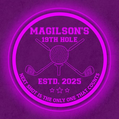 Custom Golf LED Bar Sign – Personalized Color Changing Acrylic Wall Decor for Home Bar, Man Cave, Game Room, or Patio (Golf Bar, 20 INCHES)