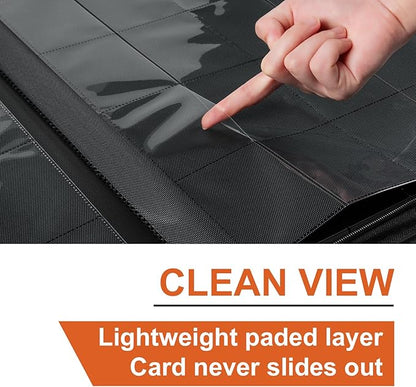 1000+ Pockets Trading Card binder, GEAoffice PU Cover Card Collection Binder, Premium 16 Pockets Card Holder Folders, Side Loading Card Album for YuGiOh, MTG, TCG, Game Cards & Sports Cards, Orange