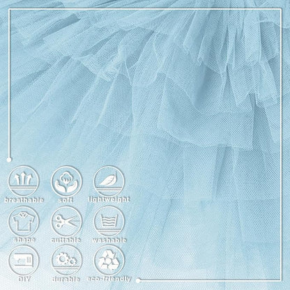 Light Blue Tulle Fabric Roll 6 Inch X 300 FT (100 Yards) Matte Tulle Ribbon Netting Mesh Spool for DIY Tutu Skirt Wedding Bow Gift Wrapping Baby Shower Christmas Party Halloween Decorations