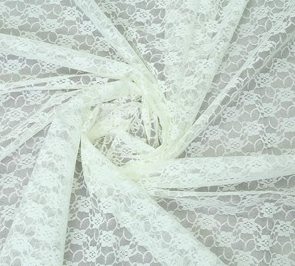 MDS Pack of 10 Wedding 12 x 108 inches Lace Table Runner for Wedding, Decorations for Birthday Parties, Banquets, Graduations, Engagements, and Runners fit Rectangle, Round Table- Ivory