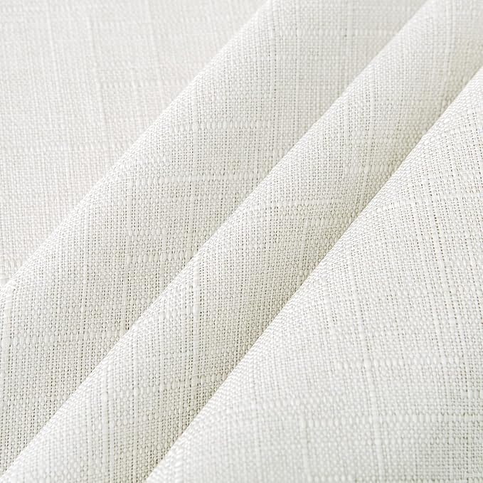 NLMUVW Square White Linen Tablecloth - Small Table Cloth Textured Rustic Farmhouse Table Cover for Cafe Dining Card Kitchen, 48 x 48 Inch