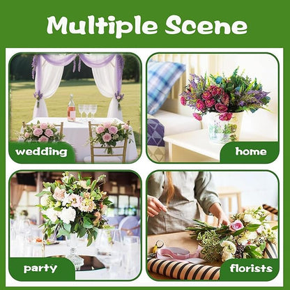 12PCS Foam for Flower Arrangements Styrofoam for Artificial Flowers Dry Blocks Foam Circles with Green Floral Tape for Fresh Flowers Wire