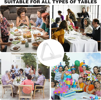 48 Pcs Plastic Table Cloth Holder - Clear Clips for Outdoor Picnic Tables, Skirt Clip to Hold Down Tablecloth for Party Events