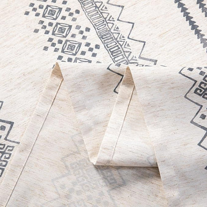 MYSKY HOME Boho Rectangle Tablecloth 60x120 Inches Linen Farmhouse Tablecloth Waterproof Decorative Fabric Table Cloth for Kitchen Dining Bohemian Tablecloth for 8 Feet Table, Grey Tablecloth