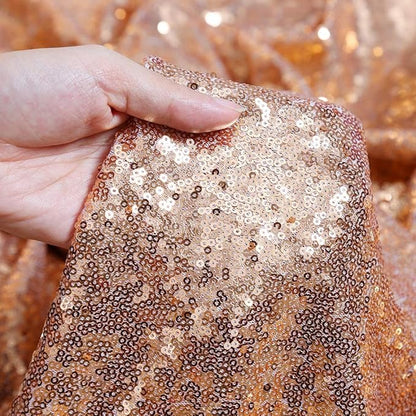 Poise3EHome Rose Gold Sequin Backdrop Curtains,4 Panels 2FTx8FT Glitter Background for Party Birthday Party Baby Shower Wedding Christmas Thanksgiving Halloween Holiday Festival Decor