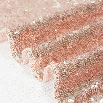 Eternal Beauty Rose Gold Sequin Backdrop, 20x10 Ft Glitter Background Curtains for Shimmer Photography Party Wedding Birthday Back Drop Decor
