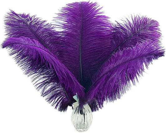 Ballinger Purple Ostrich Feathers Bulk - 24Pcs 8-10inch Feathers for Vase, Party Centerpieces Mardi Gras and Home Decor