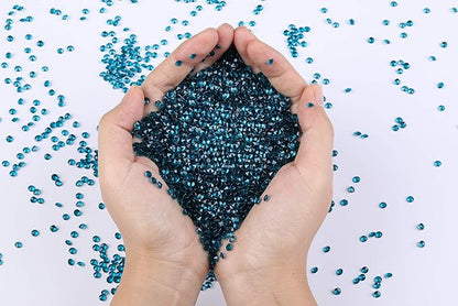 10000 pcs/Pack Wedding Table Scatter Confetti Crystals Acrylic Diamonds Vase Fillers 4.5 mm Rhinestones for Wedding, Bridal Shower, Vase Beads Decorations (Turquoise)