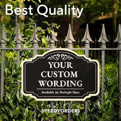 Custom Black Charcoal 36x24-inch Aluminum Outdoor Signs, Personalized Driveway, Waterproof Made in USA