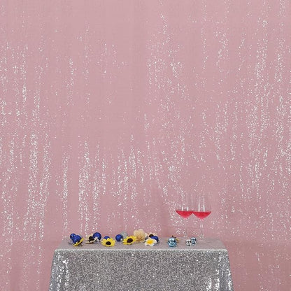Poise3EHome 6FT x 8FT Pink Sequin Backdrop Photography Backdrop Curtain for Party Decoration, Pink