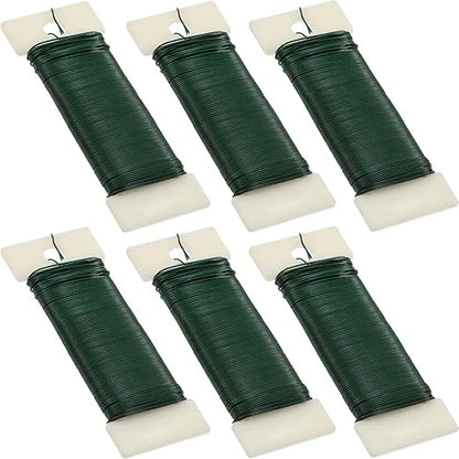 6 Rolls 112 Yards Floral Flexible Paddle Wire Floral Bind Wire for Crafts, Christmas Garland and Flower Arrangements DIY Craft, Christmas Holiday Decoration(Green)