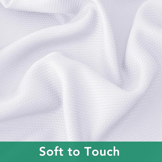 Biscaynebay Textured Fabric Square Tablecloths 90x90 Inches, White Water Resistant Card Table Cloth Folding Table Cover for Dining, Kitchen, Wedding and Parties etc. Machine Washable