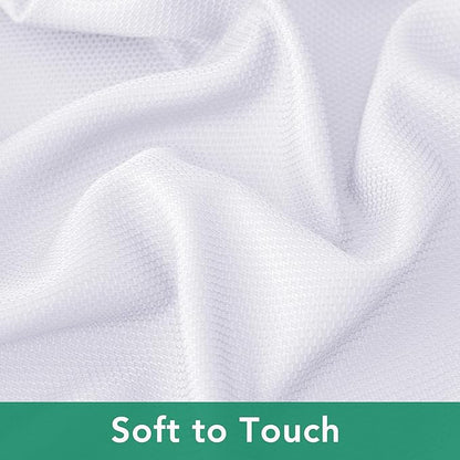 Biscaynebay Textured Fabric Square Tablecloths 90x90 Inches, White Water Resistant Card Table Cloth Folding Table Cover for Dining, Kitchen, Wedding and Parties etc. Machine Washable