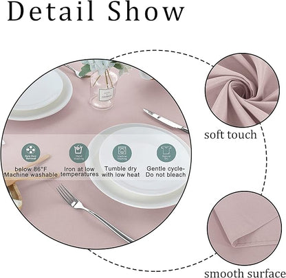 Fitable Rectangle Tablecloth Stain and Wrinkle Resistant Washable Polyester Table Cloth for Buffet Parties and Camping (60x120 inch, Blush)