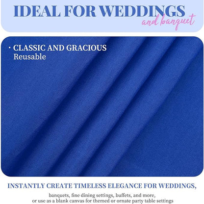 12 Packs 90 x 132 Inch Tablecloth, Royal Blue Polyester Table Cloth for 6ft Rectangle Tables,Washable Fabric TableCover for Wedding Banquets Parties Buffet Dining Table