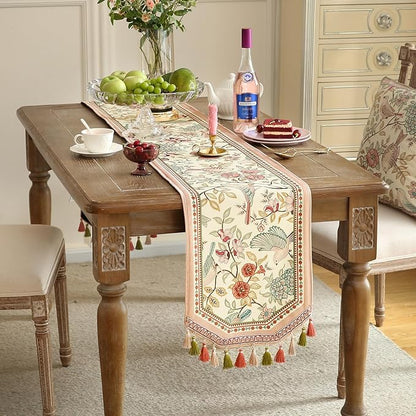patdrea Velvet French Table Runner Farmhouse for Home Kitchen Dining Decor Parties Family Dinners Wedding 12"*102"