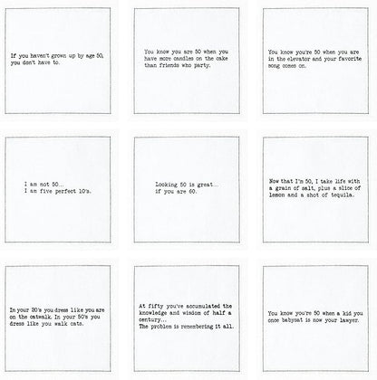 Five Star Napkins 50th Birthday Quotes White Cotton Cocktail Napkins, Beverage Napkins, Bar Napkins, Cloth Napkins, Party Napkins, Events, Holidays, Weddings, Birthdays, Disposable, 4.5" x 4.5"- (50x)