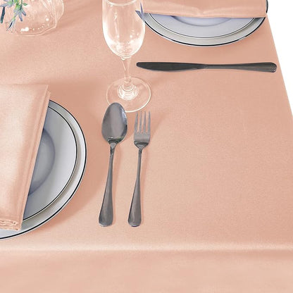 Cupuamon Square Tablecloth 90x90 inch Washable Polyester Fabric Table Cloth for Wedding Party Dining Banquet Decoration（90x90,Dusty Pink）