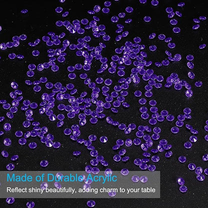 PATIKIL 10000 Pcs Wedding Table Scatter Confetti Crystals 4.5mm Acrylic Diamonds Vase Fillers Gems for Table Centerpiece Decorations Party Vase Beads, Dark Purple
