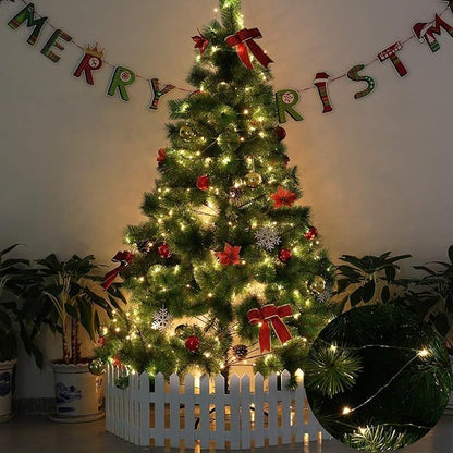 Battery Operated Starry Lights - 18FT 50 Micro LEDs, Warm White, Waterproof, Christmas Tree, Wreath, DIY Wedding