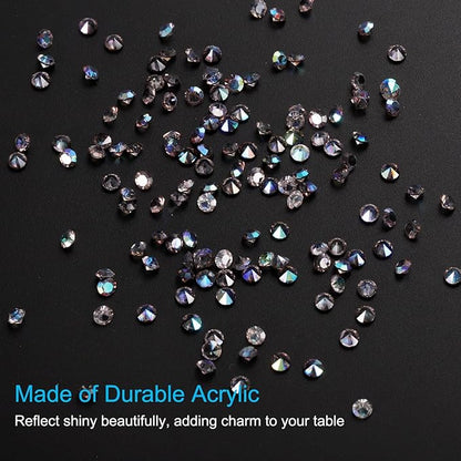 PATIKIL 14000Pcs Wedding Table Scatter Confetti Crystals 3mm Acrylic Diamonds Vase Fillers Gems for Table Centerpiece Decorations Bridal Shower Party, Gray AB