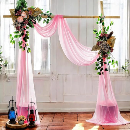 MDS Halloween Chiffon Draping Fabric - 2 Panel, 30" Wide x 40ft Long - Sheer Spooky Arbor & Canopy Drapery for Haunted House Backdrops, Party Ceilings, DIY Costumes & Themed Events - Coral