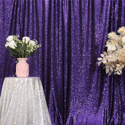 Eternal Beauty Purple Sequin Backdrop, 20x10 Ft Halloween Glitter Background Curtains for Shimmer Photography Party Wedding Birthday Back Drop Decor