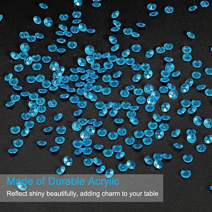 PATIKIL 4000 Pcs Wedding Table Scatter Confetti Crystals 6mm Acrylic Diamonds Vase Fillers Gems for Table Centerpiece Decorations Party Vase Beads, Blue