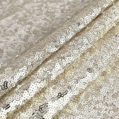 OQSQ Champagne Rectangle Sequin Tablecloth - 60x102 inch, Glitter Drape Table Cloth, Sparkle Sequence Table Overlays for Wedding Birthday Party Baby Bridal Shower