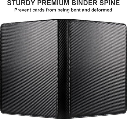GEAoffice Trading Card Binder 16 Pockets, Premium Large 1000 Card Binder Holds 1000+, Side Loading Collection Album Folders for YuGiOh, MTG, TCG, Games& Sports, Carbon Black